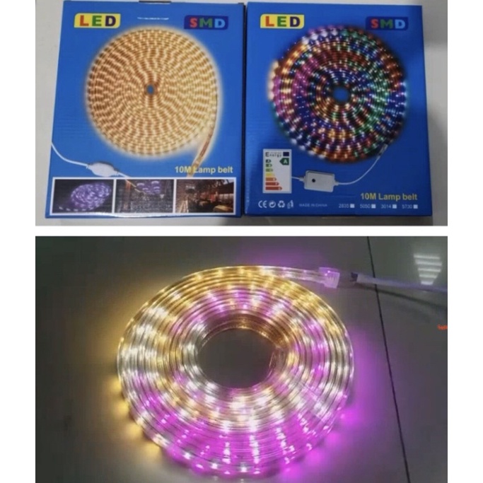Lampu hias lampu strip tebal lapis karet 10 meter RGB