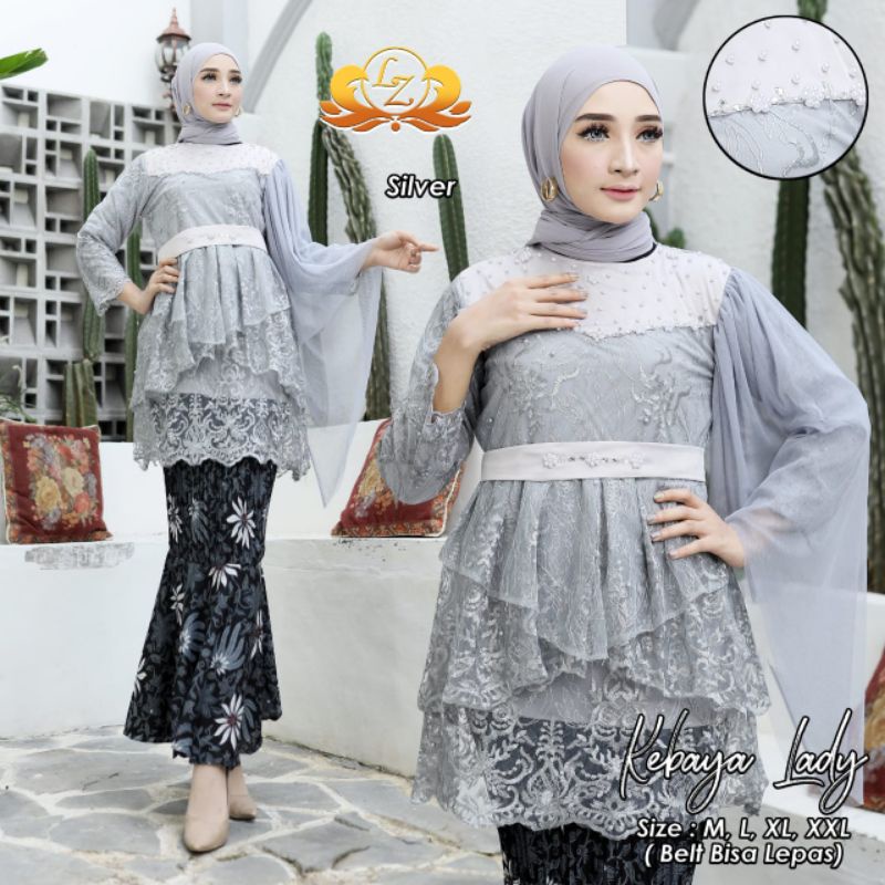 Permata Olshop / Kebaya Blouse Lady LK / Kebaya Modern / Baju Wisuda Terbaru / Brokat Pesta Mewah / Setelan Baju  Kebaya Wanita