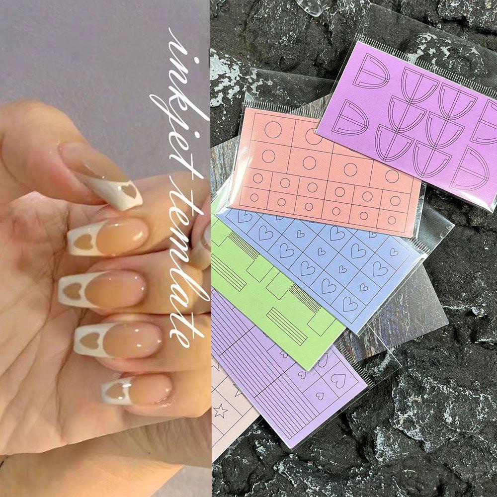 Preva Inkjet Template Stiker Kuku Nail Art Dekorasi Garis Tidak Teratur Airbrush Love