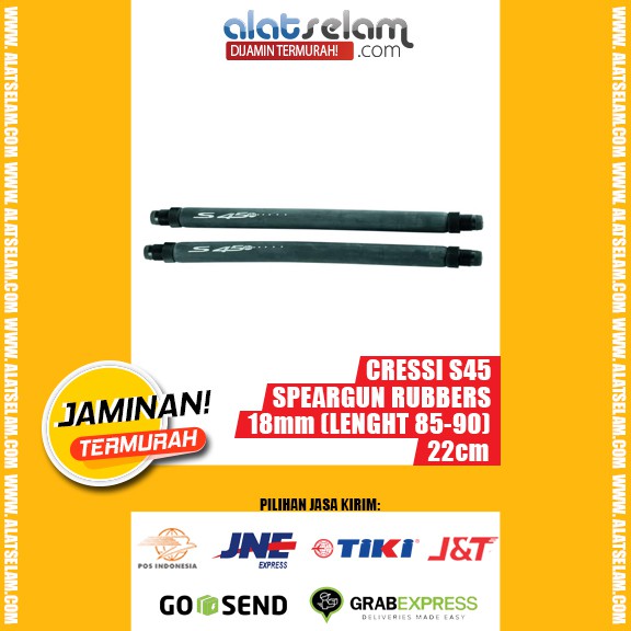 Cressi S45 Speargun Rubbers 18mm (LENGHT 85-90) 22cm FA400025