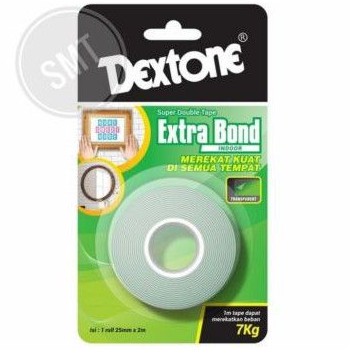 

Double Tape Indoor DEXTONE 25MM Hijau Extra Bond Transparan Clear