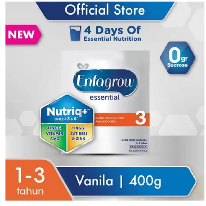 Enfagrow Essential 3 Susu Pertumbuhan Rasa Vanila 400g