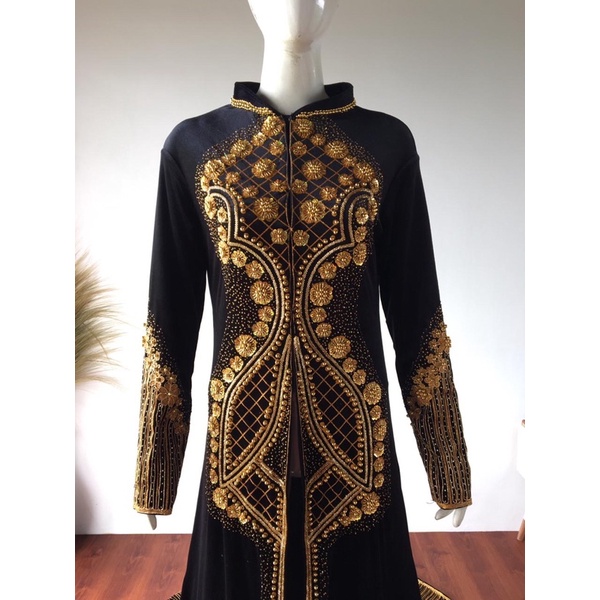 sepasang baju pengantin anjani/kebaya pengantin bludru ( free selop)