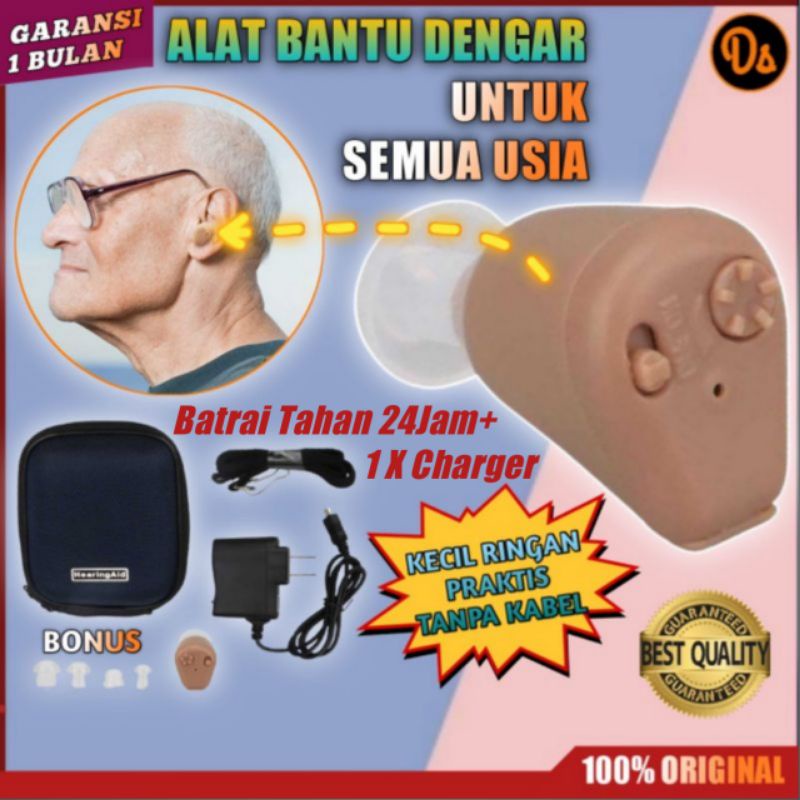 ORIGINAL Alat Bantu Dengar In Ear Hearing Aid K-88 hearing aid rechargeable alat dengar telinga pendengar telinga pendengaran telinga tuli telinga orang tua original charger murah terbaik Taff omicron 4UHR01BE