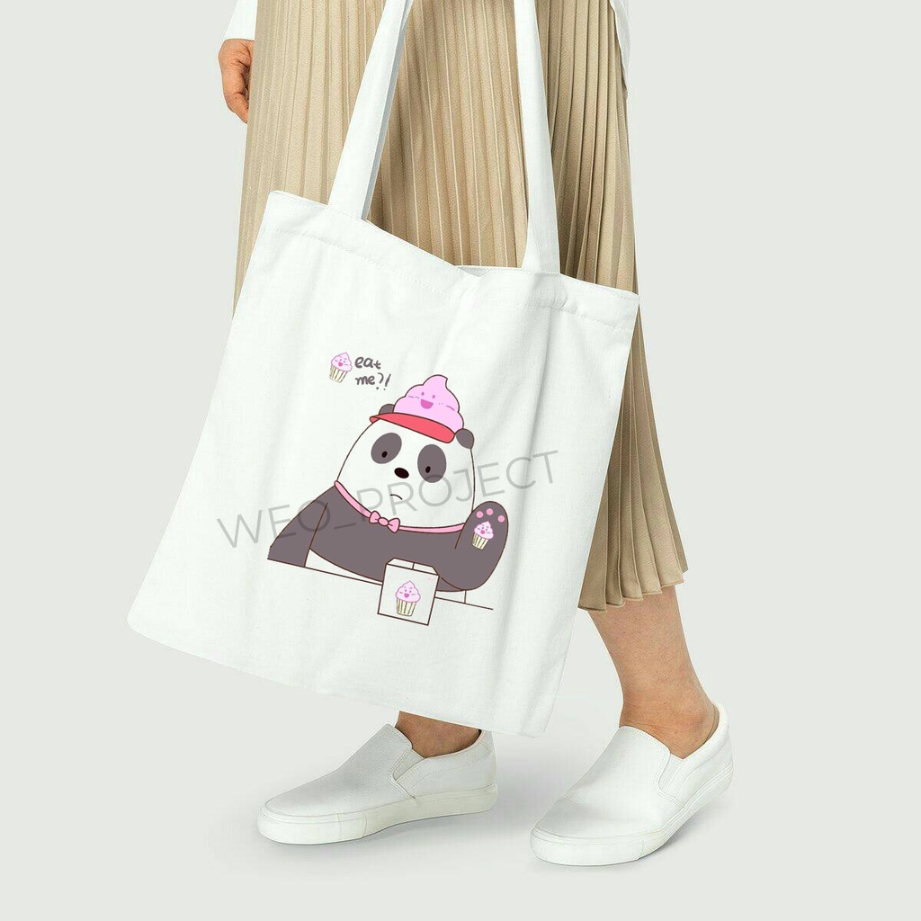 TOTE BAG KANVAS / TOTE BAG WANITA / TOTE BAG Beruang lucu