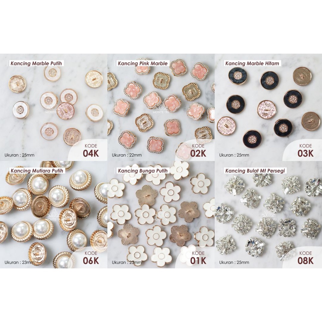 Kancing Jamur Kancing Mutiara Hias Jas Baju Premium