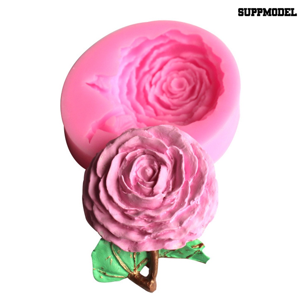 Cetakan Adonan Kue Fondant Desain Bunga Rose 3D Bahan Silikon Untuk Dekorasi