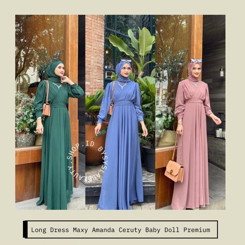 Kinara Dress Full Puring Premium - Gamis Wanita - Dress Ceruty Baby Doll Premium