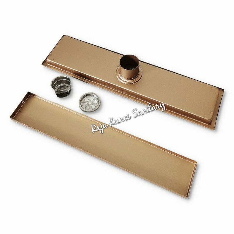 Smart Floor Drain Tile Insert Panjang 60 Cm Rose Gold/Drainase/Saringan Got