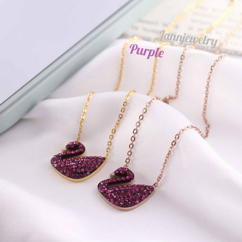 Kalung angsa swan titanium anti karat Uk45cm KT-25
