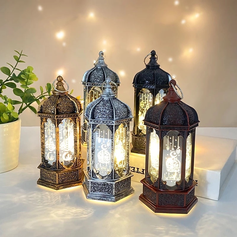 Lampu Lilin Elektronik Desain Eid Mubarak Ramadhan Muslim Gaya Retro Untuk Dekorasi Pesta