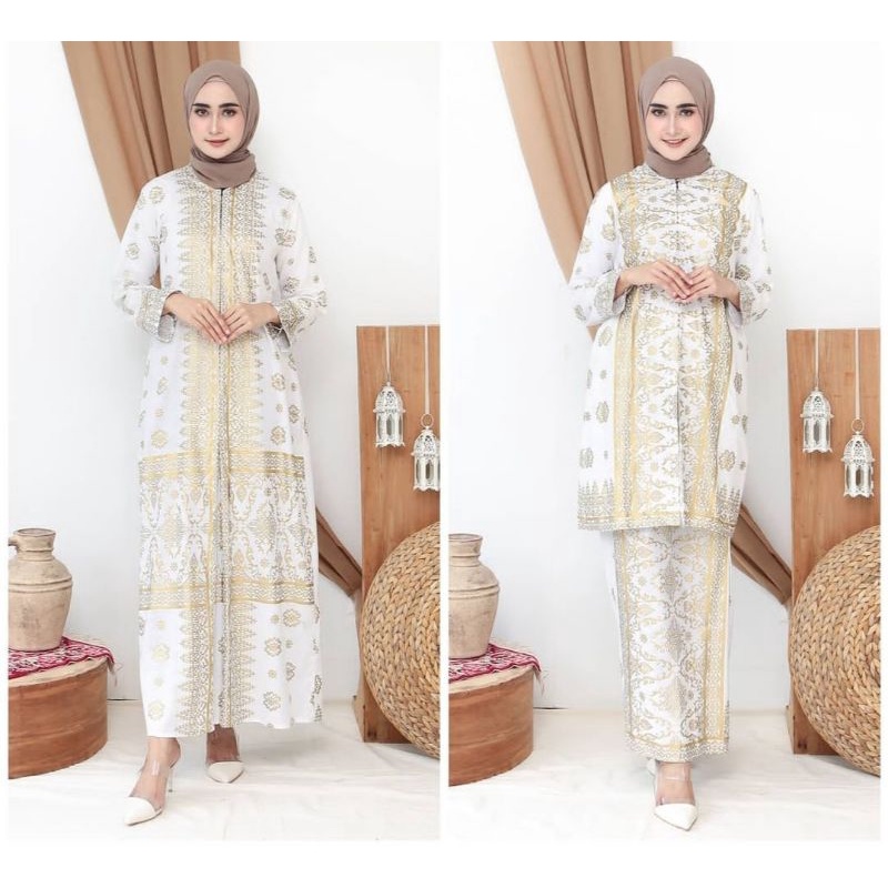 set songket putih emas