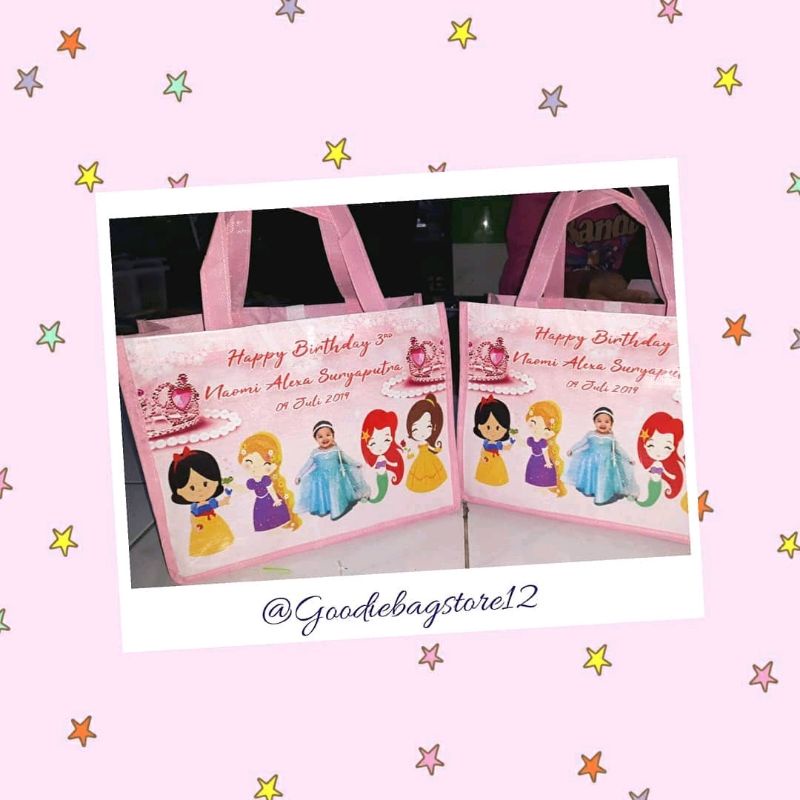 

PROMO BIRTHDAY tas ultah anak princess Goodiebag custom free design