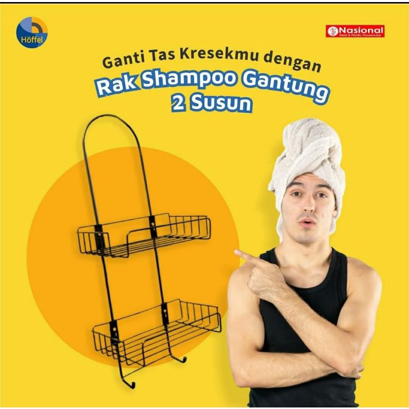 Rak Shampoo Besi Susun 2 Rak Gantung Rak Kamar Mandi