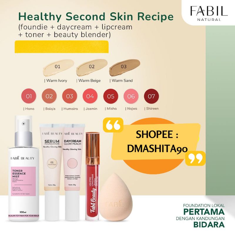 Paket Fabil Healthy Second Skin Recipe fabil daycream fabil serum foundation fabil toner