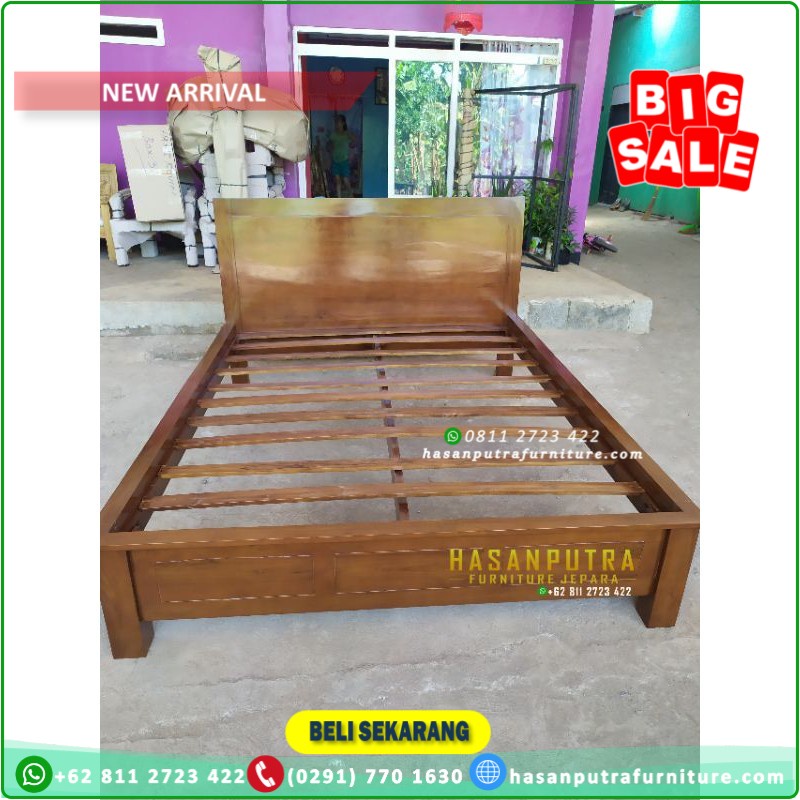 Tempat tidur minimalis Kayu jati tua - Dipan Jati Minimalis - Divan Jati 160x200 - Ranjang Jati