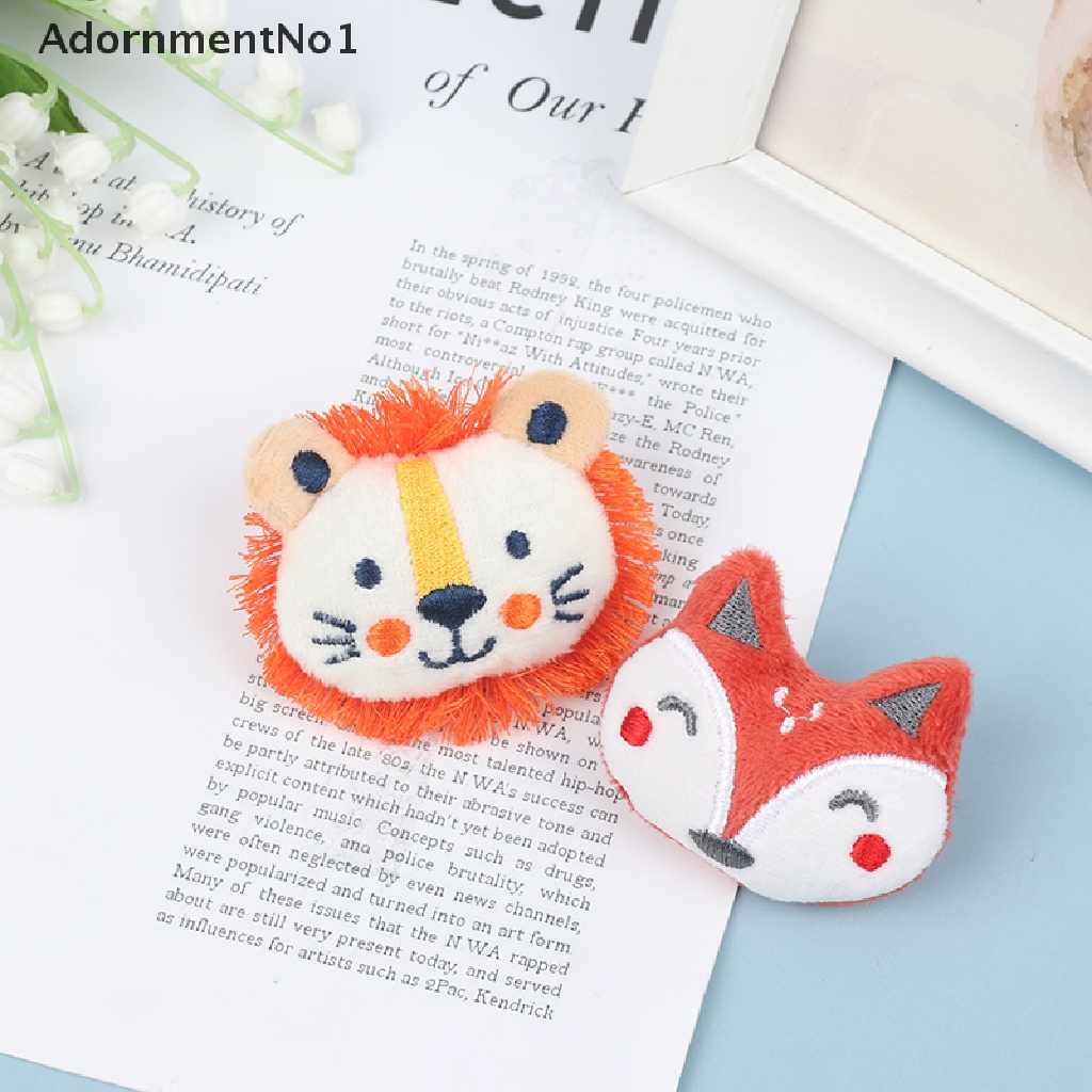 (AdornmentNo1) Bros / Pin Bahan Plush Desain Hewan Kartun Untuk Aksesoris Kerah Pakaian / Tas / Sepatu