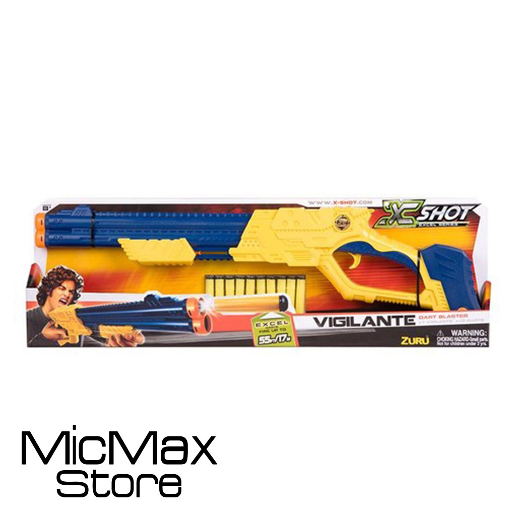 Mainan Pistol Mirip Nerf Emco Zuru X Shot xshot Vigilante Twin Barrel Ori