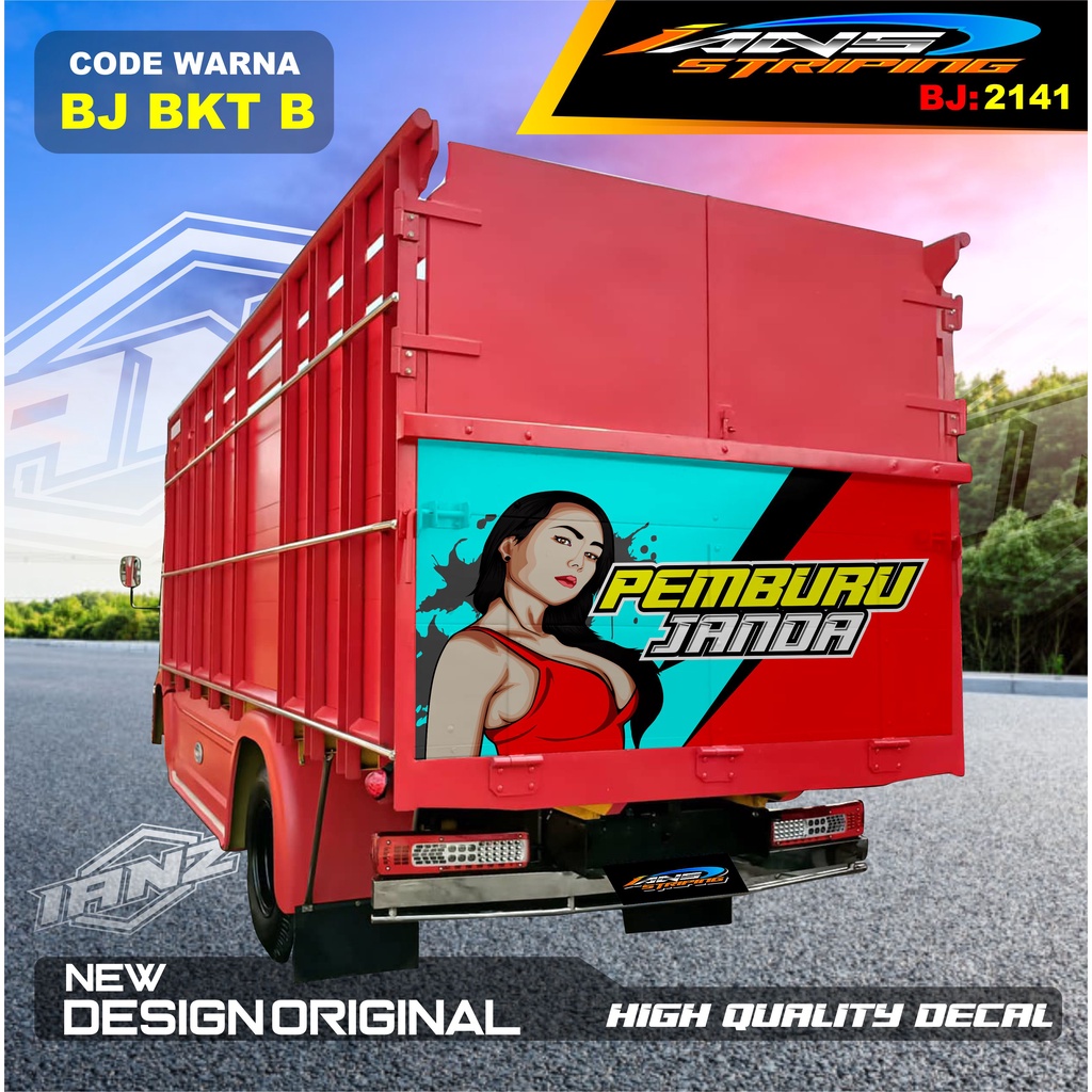 DECAL STIKER PINTU BELAKANG TRUK GIGA / STICKER VARIASI BAK BELAKANG DAMTRUK,TRONTON / STIKER MOBIL