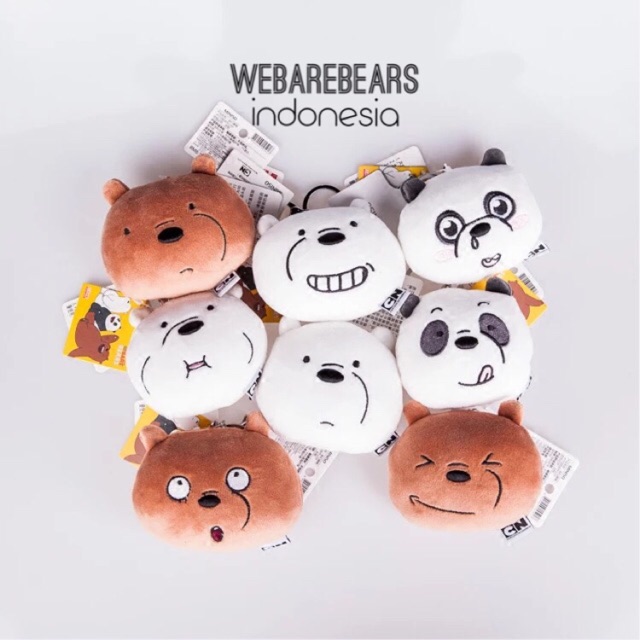 We bare bears keychain gantungan tas mobil kunci boneka miniso beruang ice bear grizz panpan 