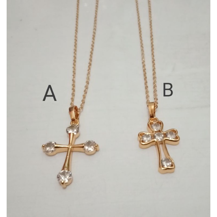 NLt582. Kalung xuping wanita lapis emas dgn mata zircon ukuran 45 cm nori halus