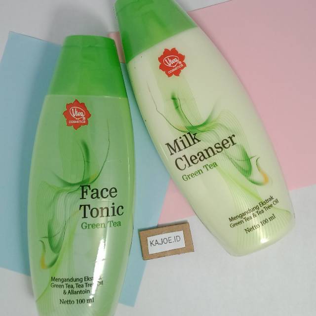 Original Milk Cleanser Face Tonic Green Tea Kulit Berjerawat By Viva Cosmetics Shopee Indonesia