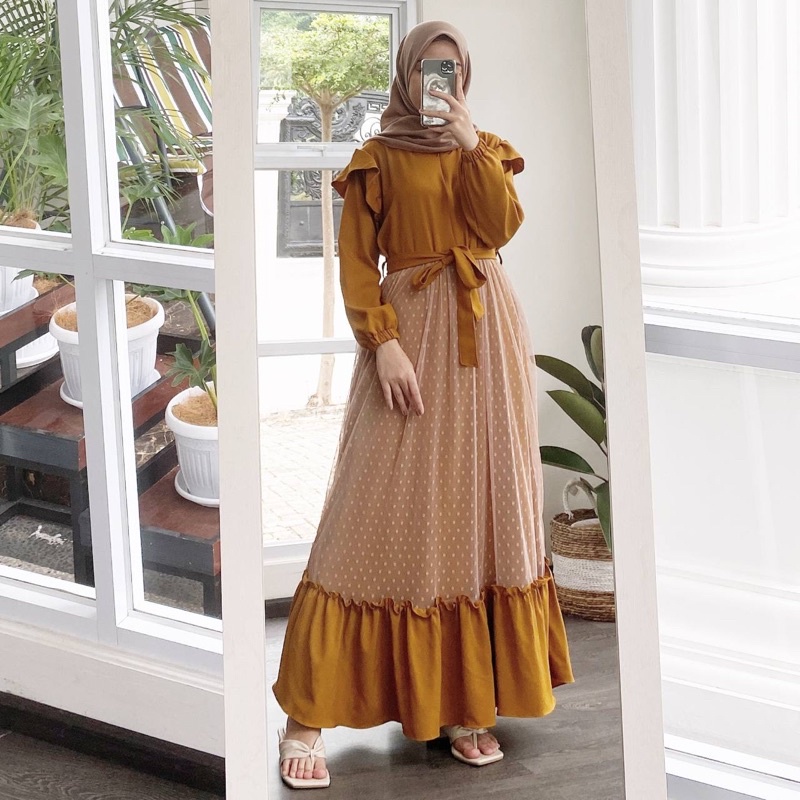 MIKY MAXI (Tille dot Dress Kondangan) _ Gamis Dress