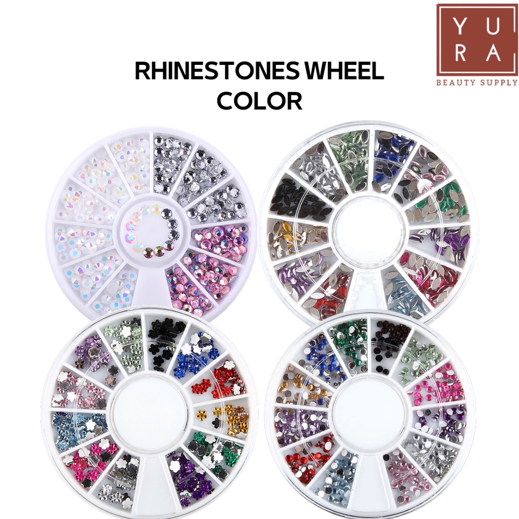 RHINESTONES WHEEL COLOR HALF 3D Hiasan kuku palsu nail art DIY handmade craft case