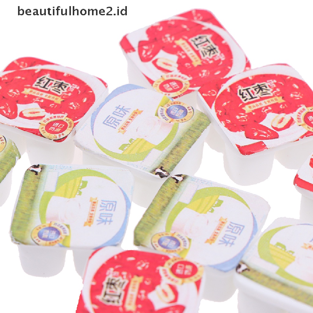 (Beautifulhome2) Buku Literatur Klasik Bahasa MandarinId 10pcs / Set Mainan Miniatur Yogurt Bahan Resin Untuk Aksesoris Rumah Boneka 1: 12