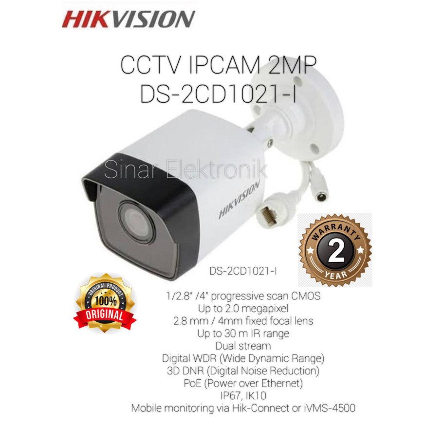 HIKVISION IPCAM DS-2CD1021-I 2MP / IP KAMERA OUTDOOR CCTV 1080P