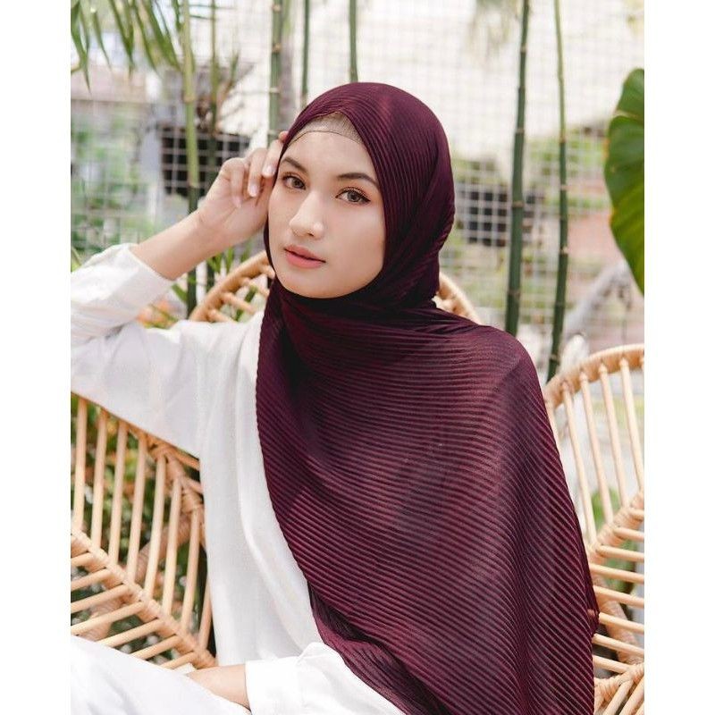 Pashmina Plisket Shawl/Pashmina Plisket Pashmina Diamond crep/