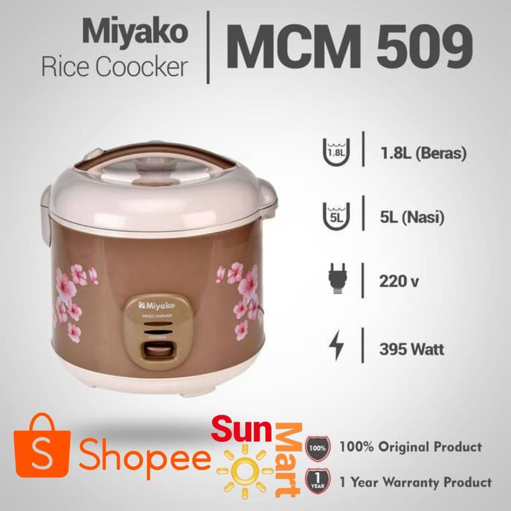 Special promo&gt;&gt; Magic Com Miyako 509 1.8L 3IN1 MCM-509 395 watt free ongkir wilayah denpasar