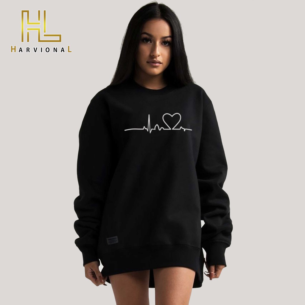 Parisdivarious Sweater Hoodie Sweatshirt Crewneck Detak Bahan Fleece Size S - XXL (Pria &amp; Wanita)