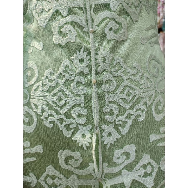 Kain Tile Brokat Geometric Motif Sapto Dress Sage Green