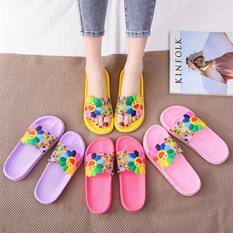 TweedyToys - Sandal Slip On Sunflower / Sandal Karet Wanita Lucu Import