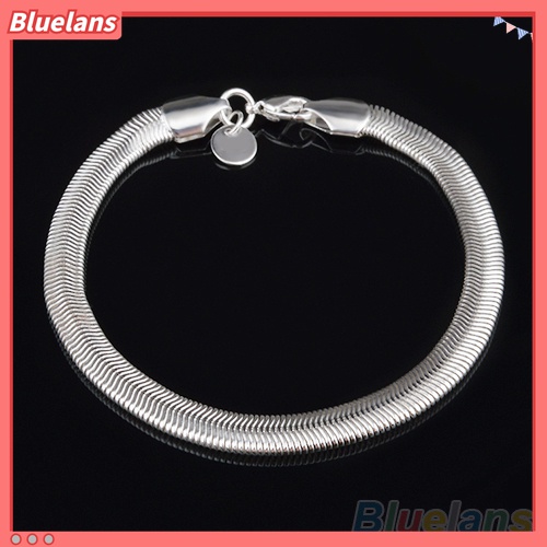 Gelang Rantai Ular Lapis Silver Ukuran 6mm Dengan Gesper Lobster Untuk Unisex