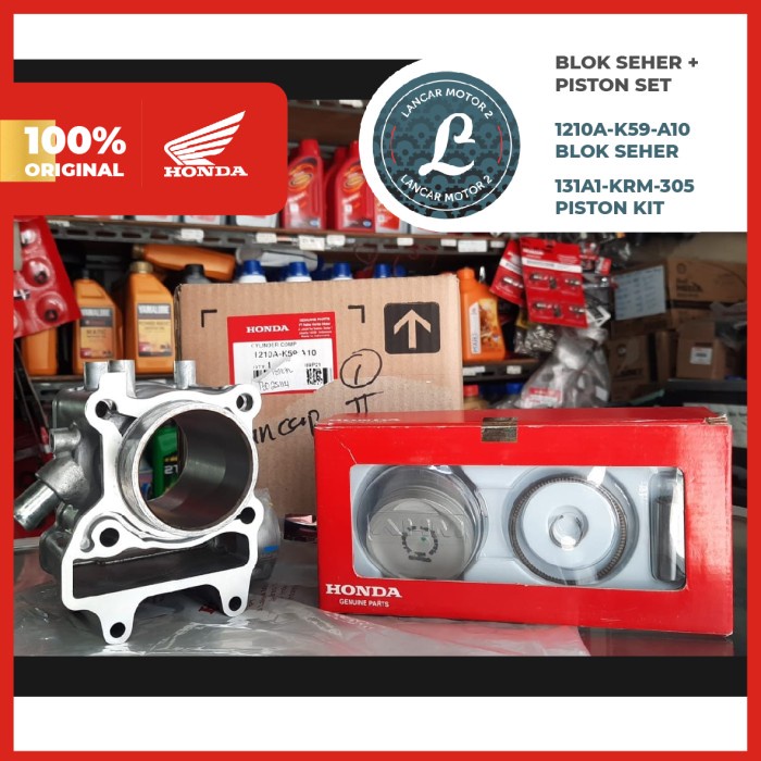 Blok Seher Set Vario 150 Led / Bohlam K59 Piston Original Honda