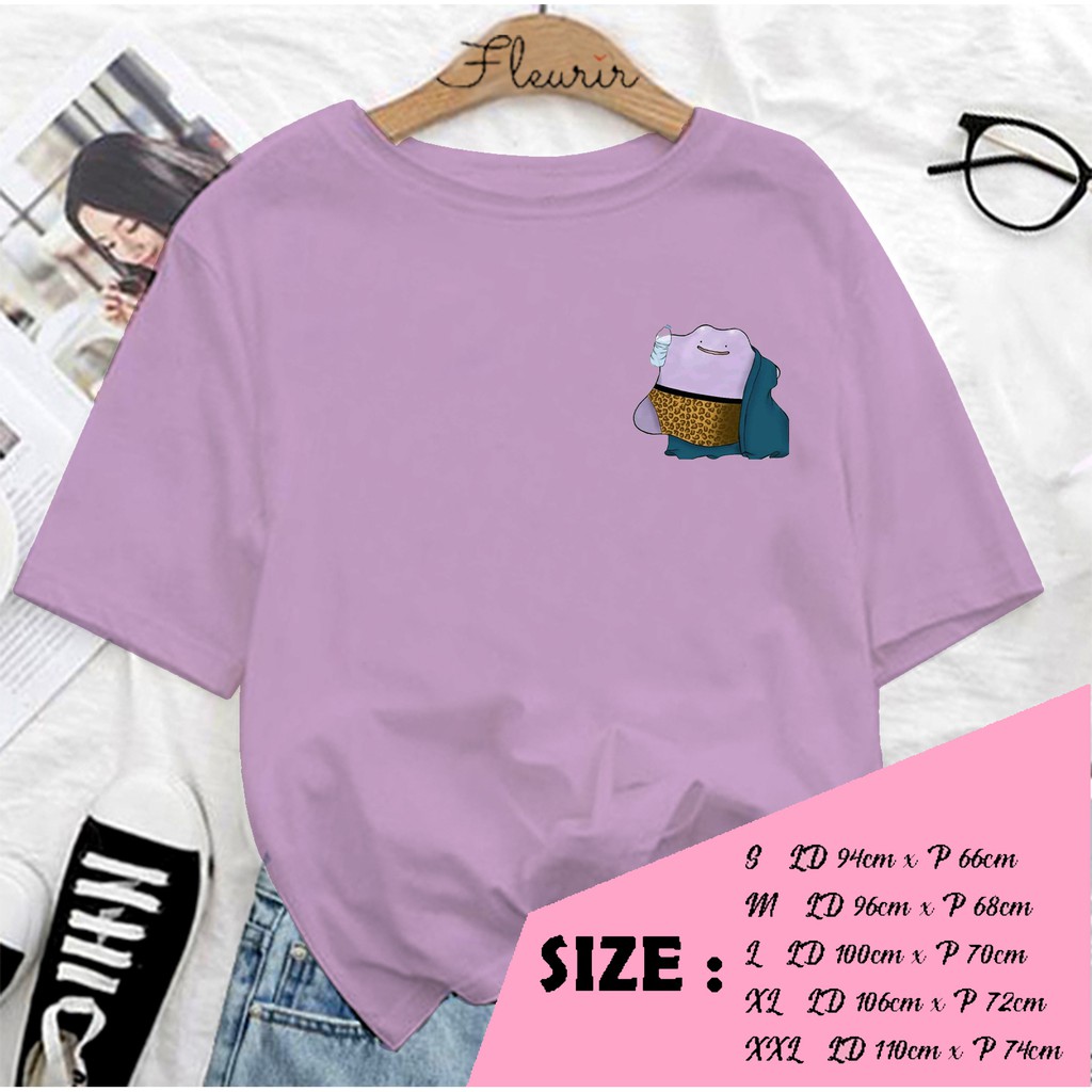 FLEURIR - KAOS DITTO MINUM WANITA DEWASA LENGAN PENDEK TEE OVERSIZE JUMBO