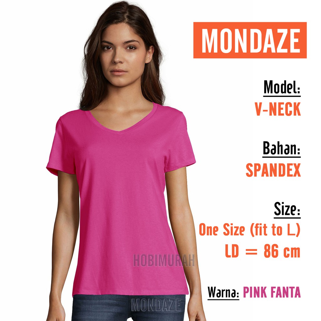  KAOS  POLOS  WANITA  MONDAZE V NECK VNECK BASIC 