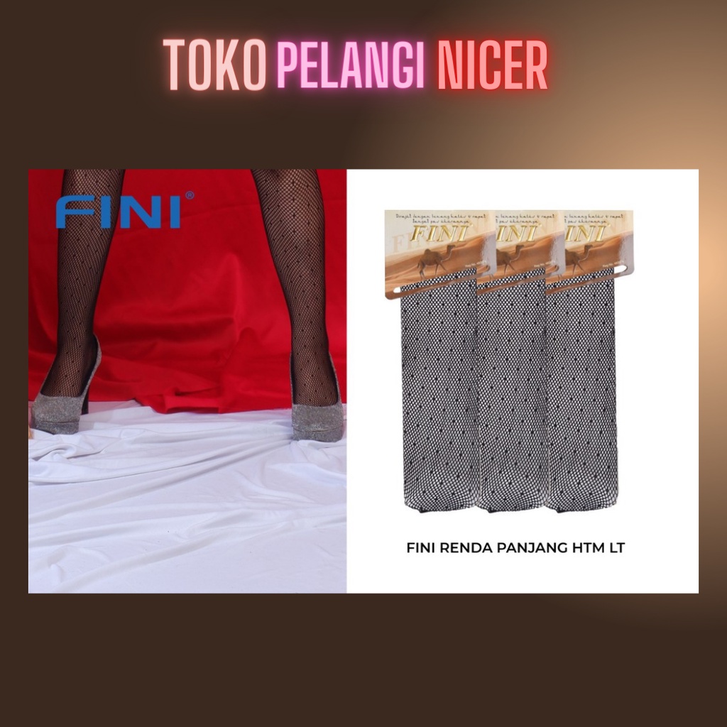 Stocking Jaring Renda Panjang HTM - Fini kaos kaki stocking renda hitam- Kaus Kaki stoking kerja