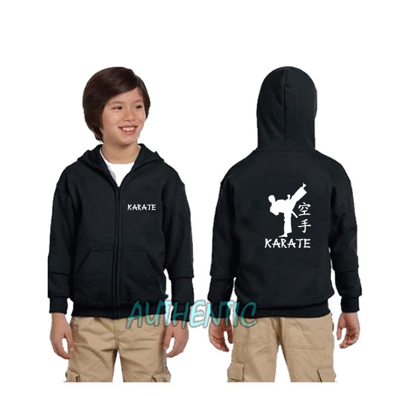 JAKET HOODIE ZIPPER ANAK KARATE LOGO
