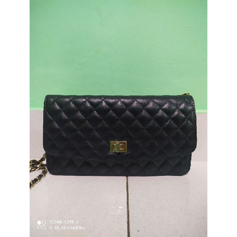 Tas PL SECOND wanita rantai kulit asli