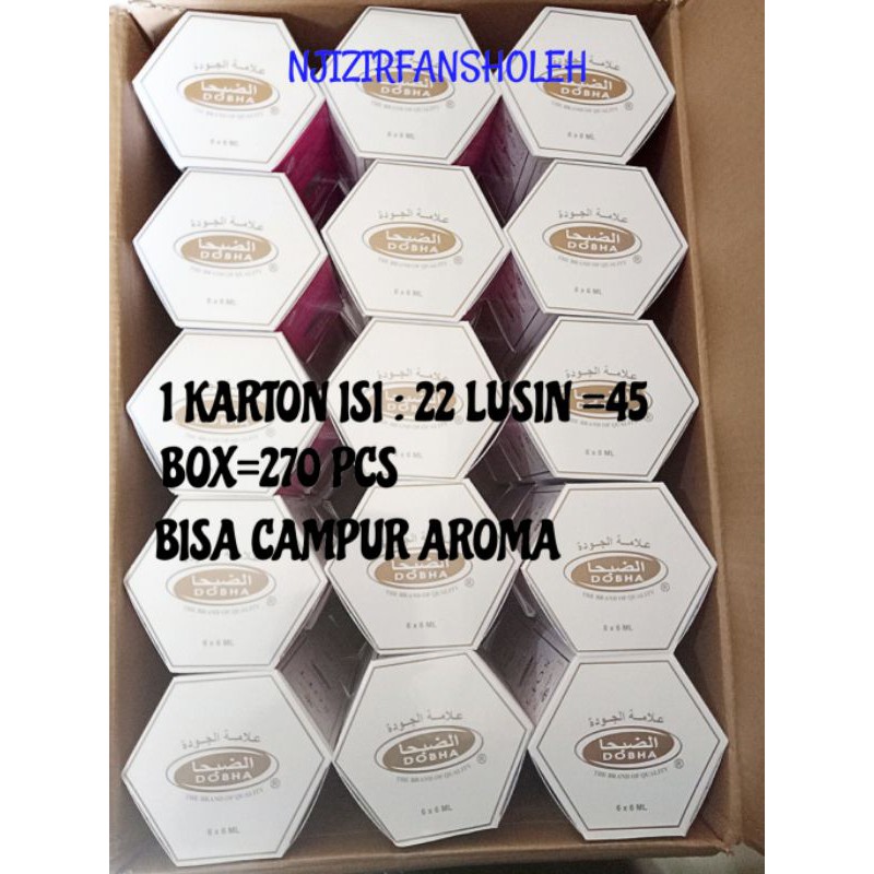 Parfum Dobha 6Ml Non Alkohol Jual Kartonan/45 box/270 Pcs Bisa Campur Aroma