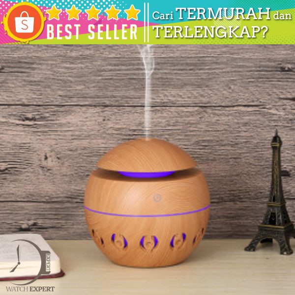 Taffware Ultrasonic Humidifier Aroma Essential Oil Diffuser Wood Design 130ml - KJR12 - Light