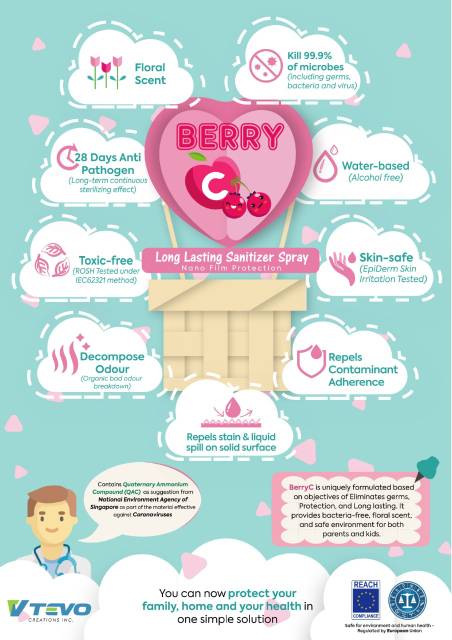 BerryC (Tevo BerryC) Active Sanitizer 300ml/ Berry C / Hand Sanitizer