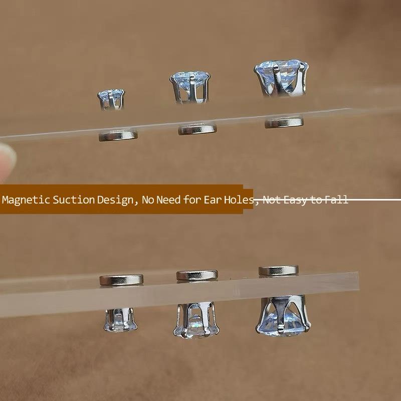 Anting Klip Magnetik Bahan Zirkon Untuk Aksesoris