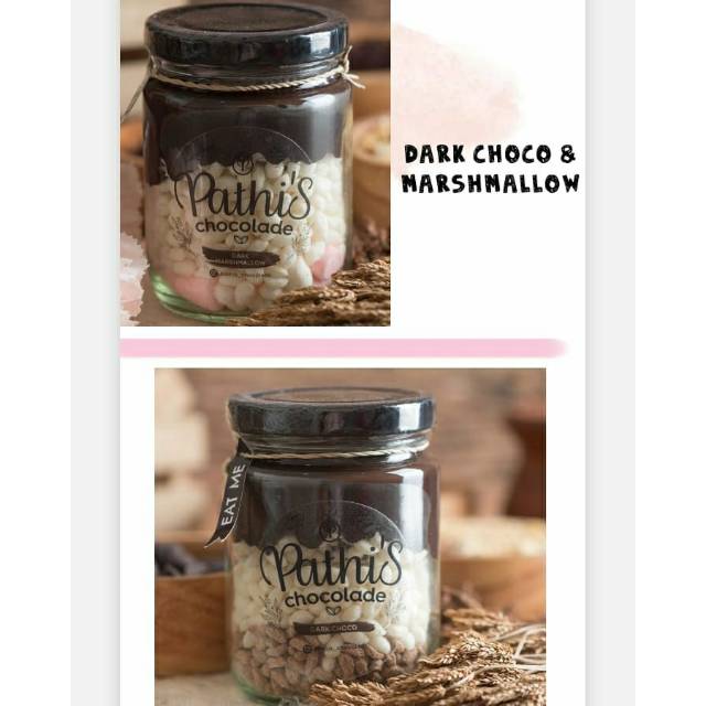 

Coklat In Jar Pathi's Chocolade Dark Marsh / Coklat Pembuat Bahagia / Coklat anti jomblo /