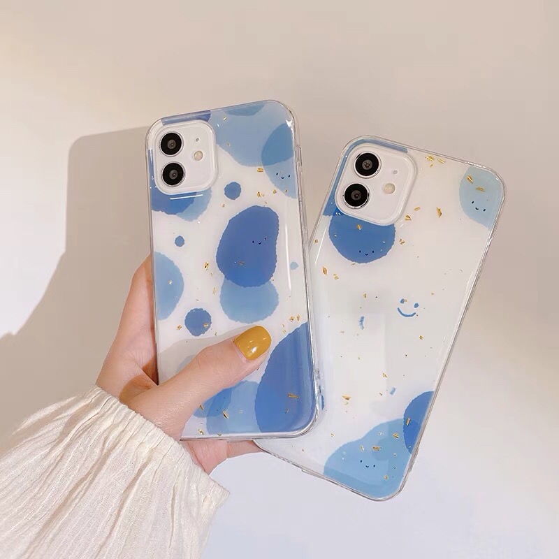 Pola Batu Biru Casing Ponsel IPhone 12 13 11 Pro Max X Xs Max Xr 7 8 Plus Lbxl