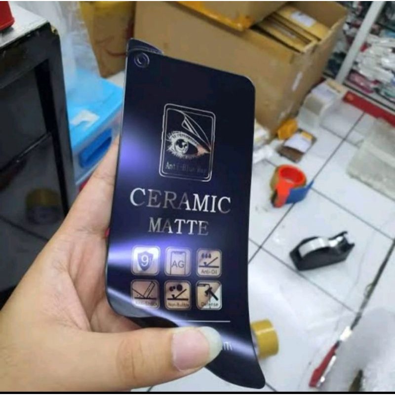 Temper Glass Tg Anti gores full Anti blue film ceramic clear infinix smart 5 dll