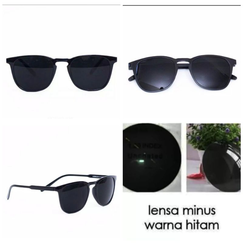 Kacamata Lensa Minus Hitam Unisex|Lensa Minus Diwarna Hitam Permanen